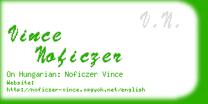 vince noficzer business card